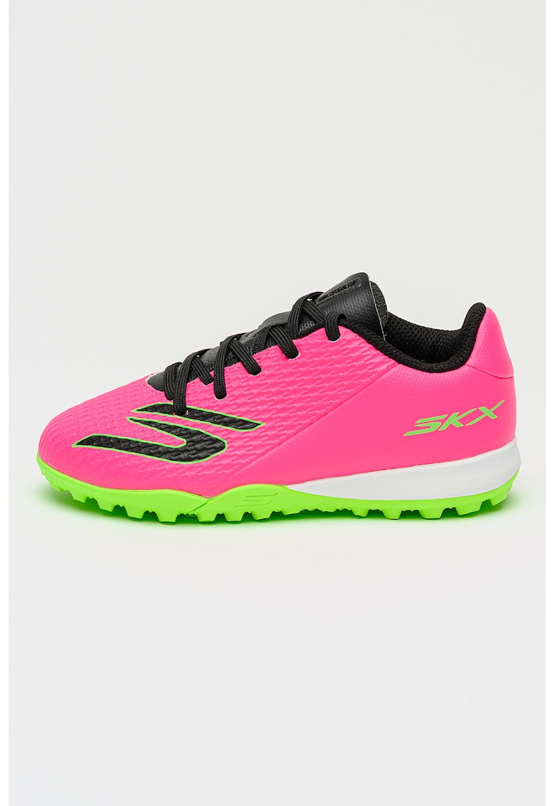 Pantofi SKX 2 Jr cu logo pentru fotbal - Negru/Fucsia/Verde neon