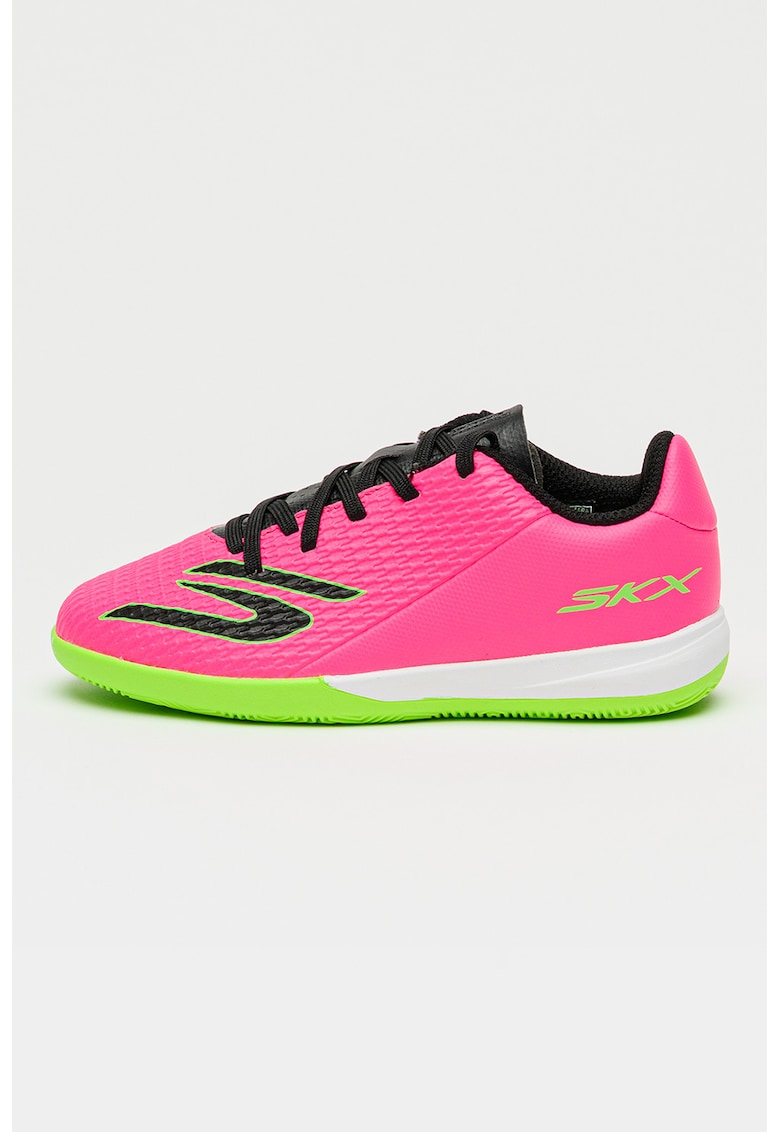 Pantofi cu logo pentru fotbal SKX 2 Club - Negru/Fucsia/Verde neon