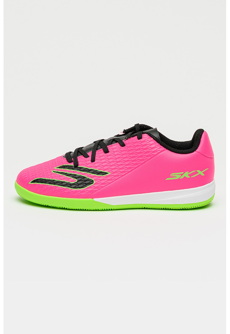 Ghete usoare cu detalii contrastante pentru fotbal 2 Jr Youth - Negru/Fucsia/Verde neon
