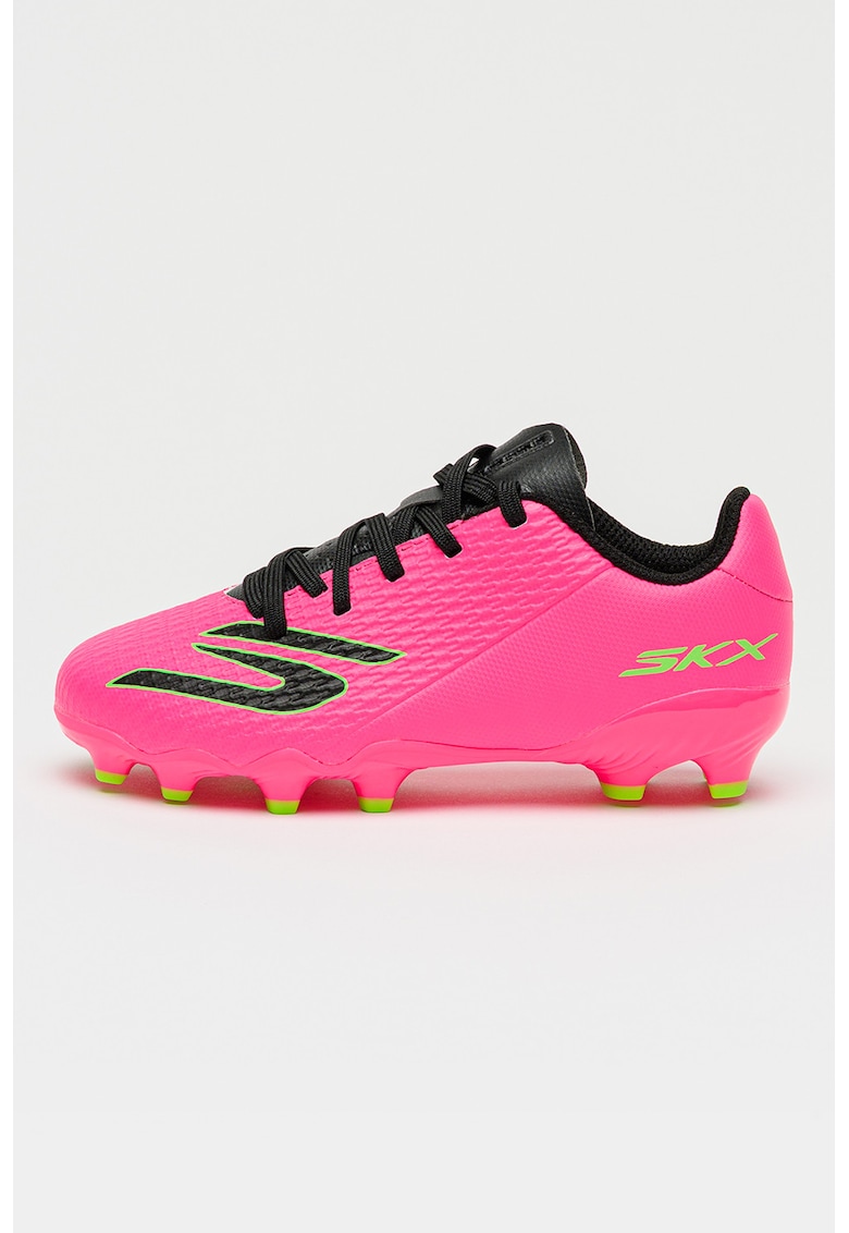 Pantofi pentru fotbal Jr Crib - Negru/Fucsia/Verde neon