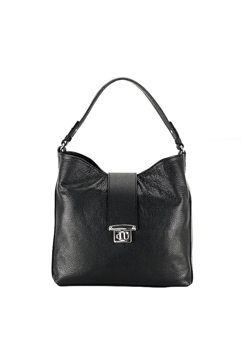 Geanta gri din piele naturala 8963 124 11420 - Negru
