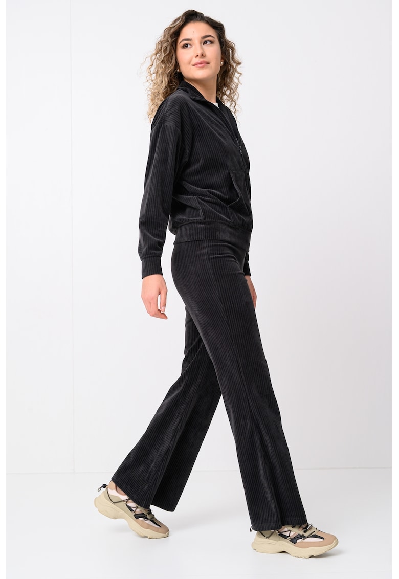 Trening relaxed fit de velur - Gri inchis
