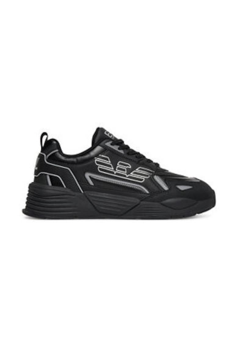 Tenisi  Emporio Armani piele ecologica - Alb/Negru