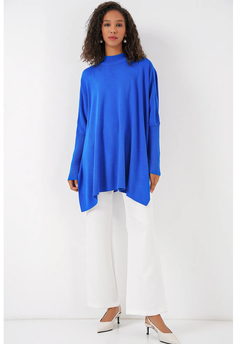Pulover dama -  BDART Pulover Larg - Albastru Moroccan - Tricot -