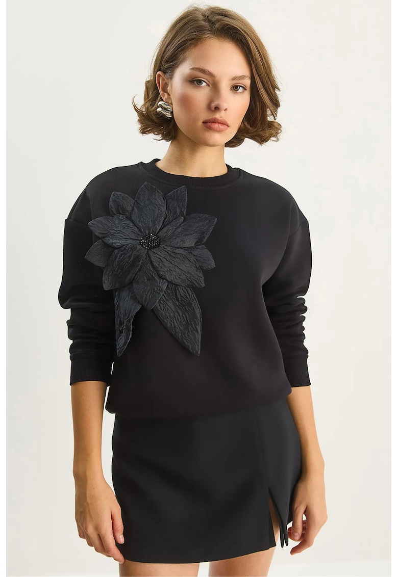dama -  maneca lunga - negru - textil - Negru