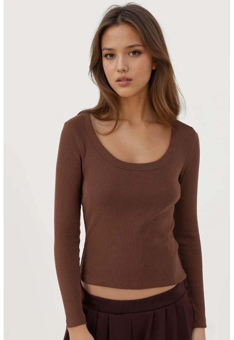 Bluza dama -  Jerseu - Maro castaniu