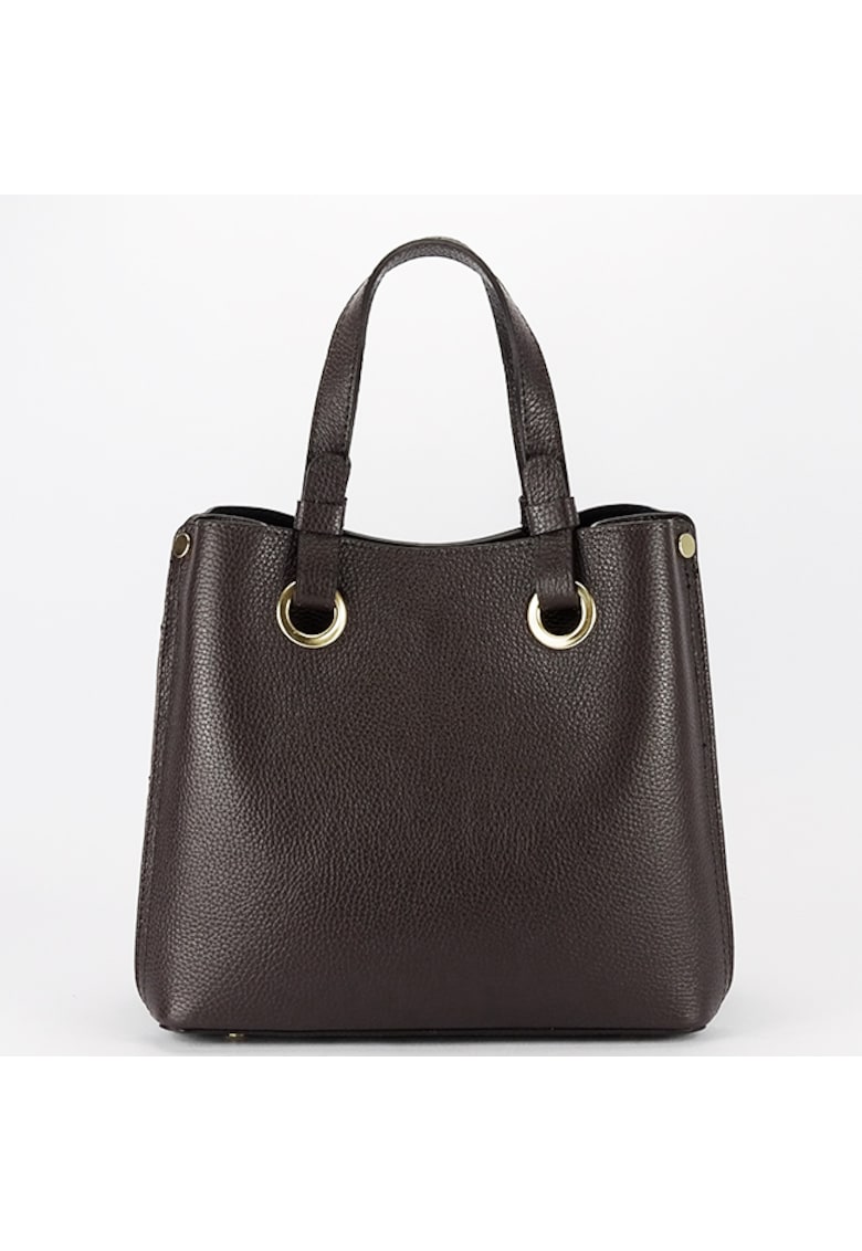 Geanta din piele naturala office/casual B-8916 129 - Maro cafeniu - 23x25x12