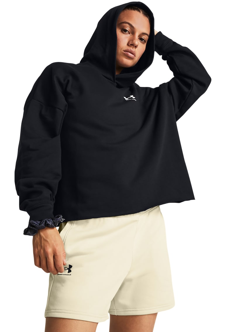 Hanorac lejer din material terry - pentru fitness Rival - Negru