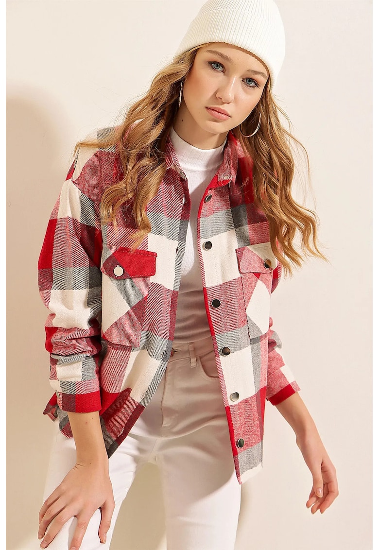 Camasa regular fit cu model cu carouri