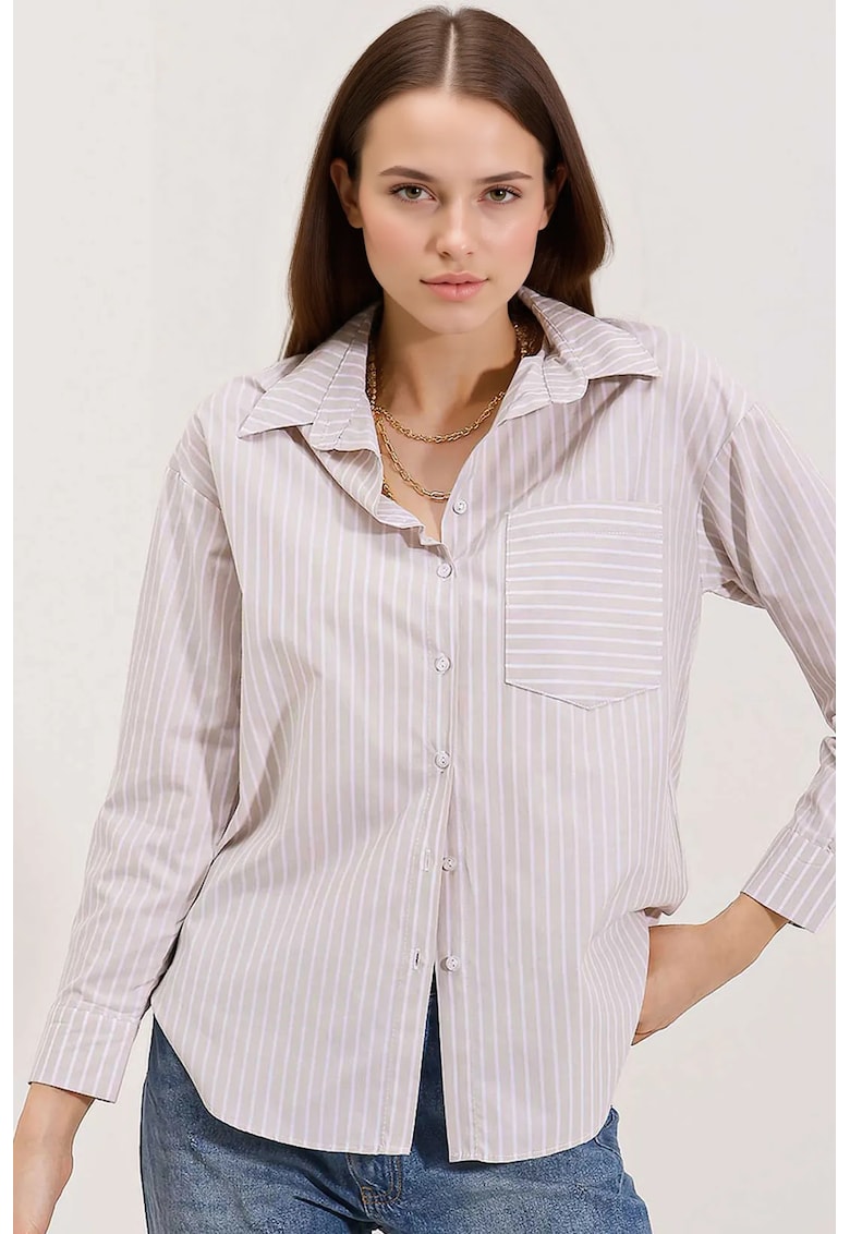 Camasa dama - HiCCUP - supradimensionata - natural - bumbac