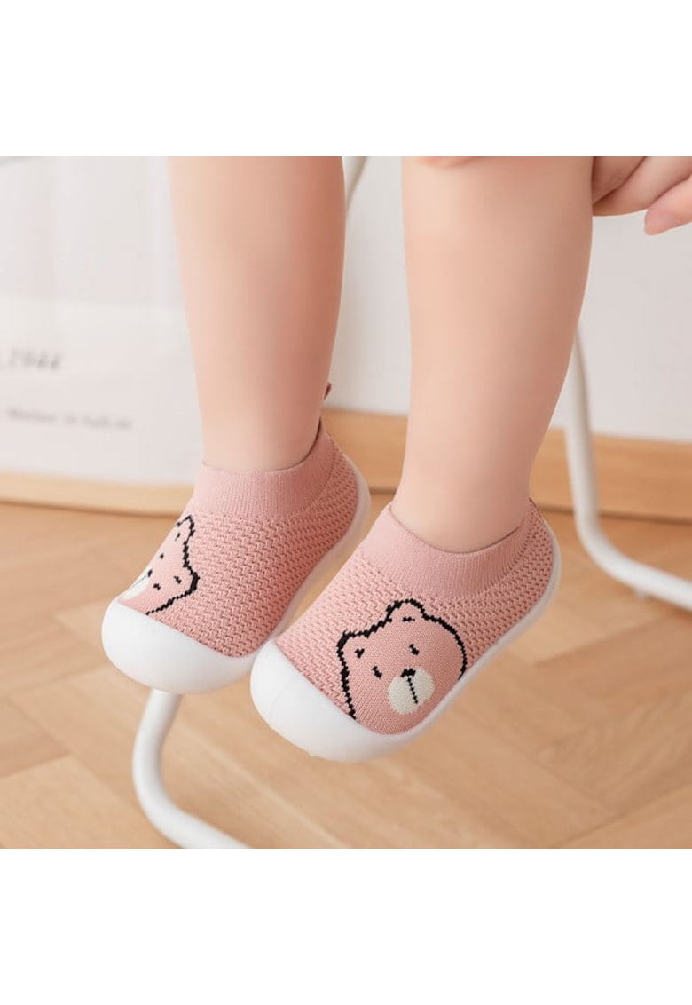 Botosei tip Mocasini  Model AL 18610 Teddy - Fete - Talpa antiderapanta - Roz