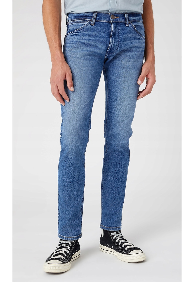 Blugi skinny  Bryson - albastru fumuriu - usor elastici - din bumbac si poliester