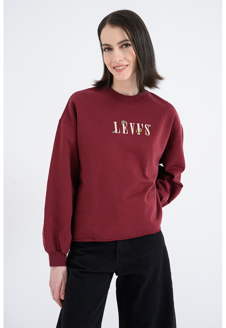Bluza de trening cu imprimeu logo - Rosu inchis