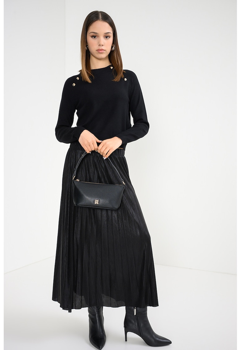 Pulover cu decolteu rotund - Auriu/Negru