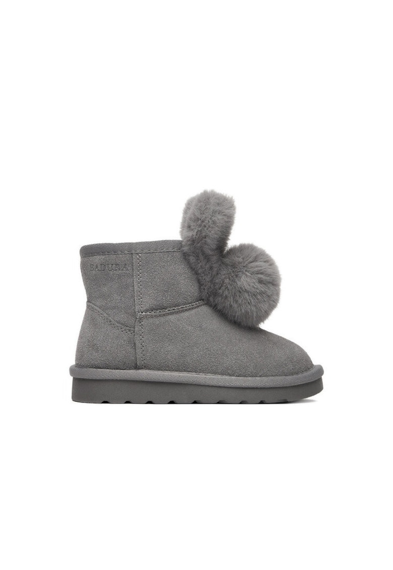 Ghete fete -  piele naturala - gri -