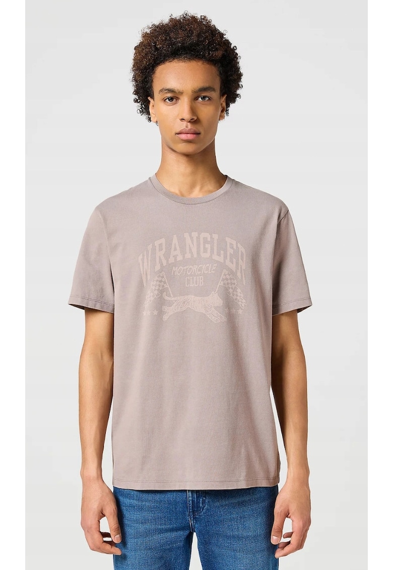Tricou barbati -  GRAPHIC TEE - imprimeu subtil - bej - bumbac
