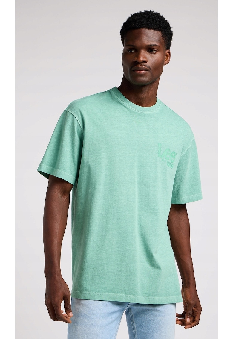 Tricou  model HD - verde cu imprimeu - bumbac 100%