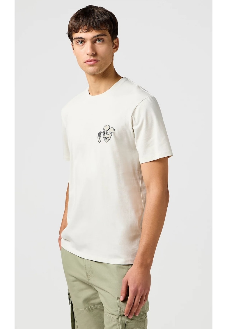 Tricou barbati -  SMALL GRAPHIC TEE - alb - bumbac - maneca scurta - croiala regular fit