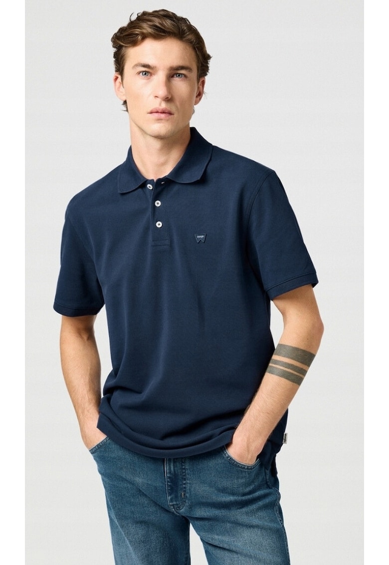 Tricou polo barbati  albastru - bumbac - maneca scurta - regular fit