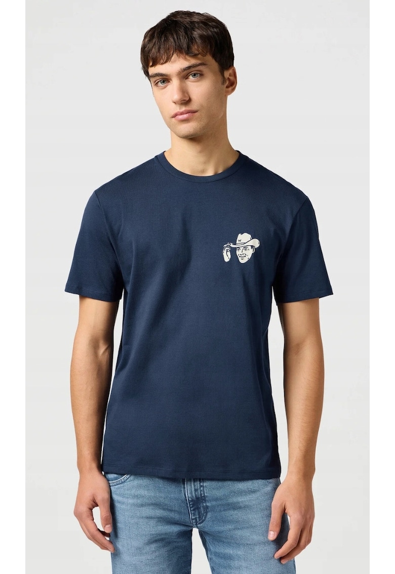 Tricou barbati -  SMALL GRAPHIC TEE - bleumarin - bumbac - maneca scurta - croiala regular fit