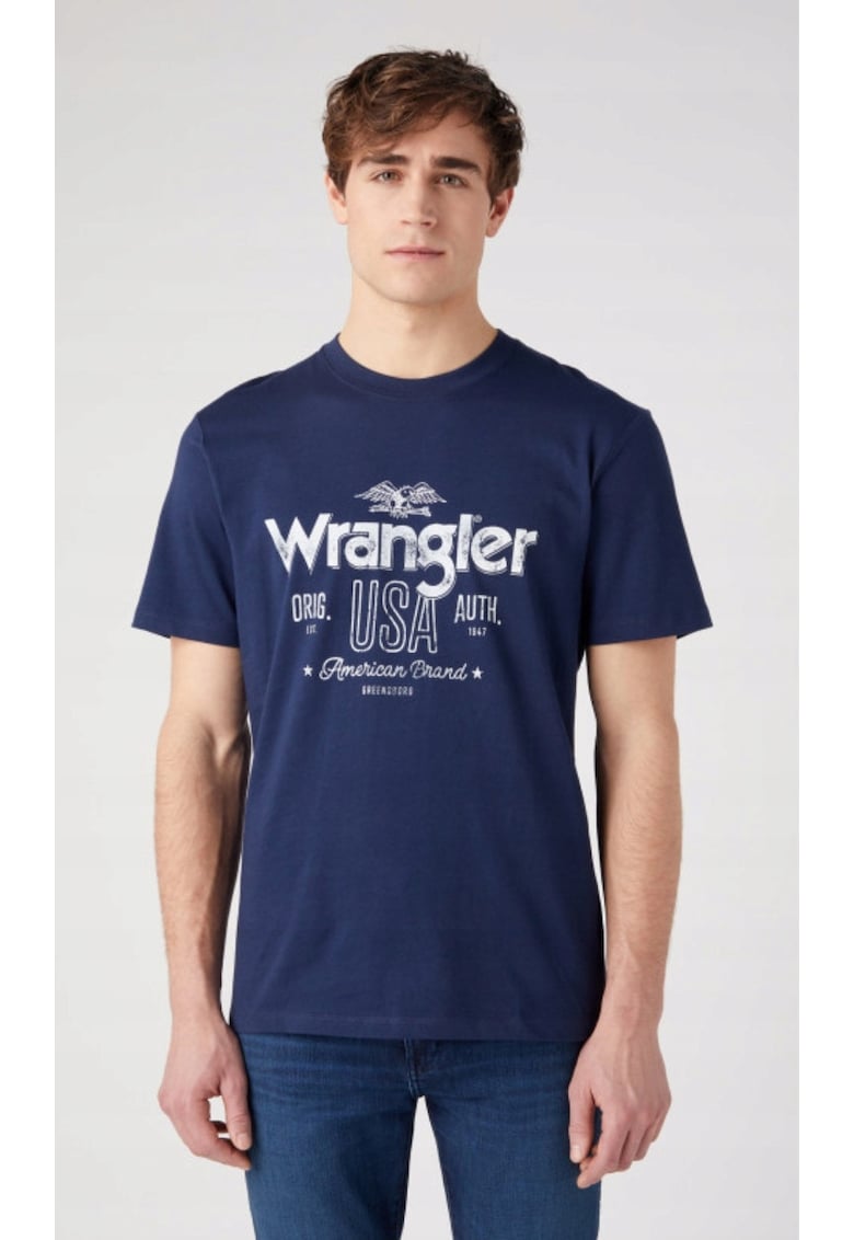 Tricou barbati  Americana - bumbac - Albastru