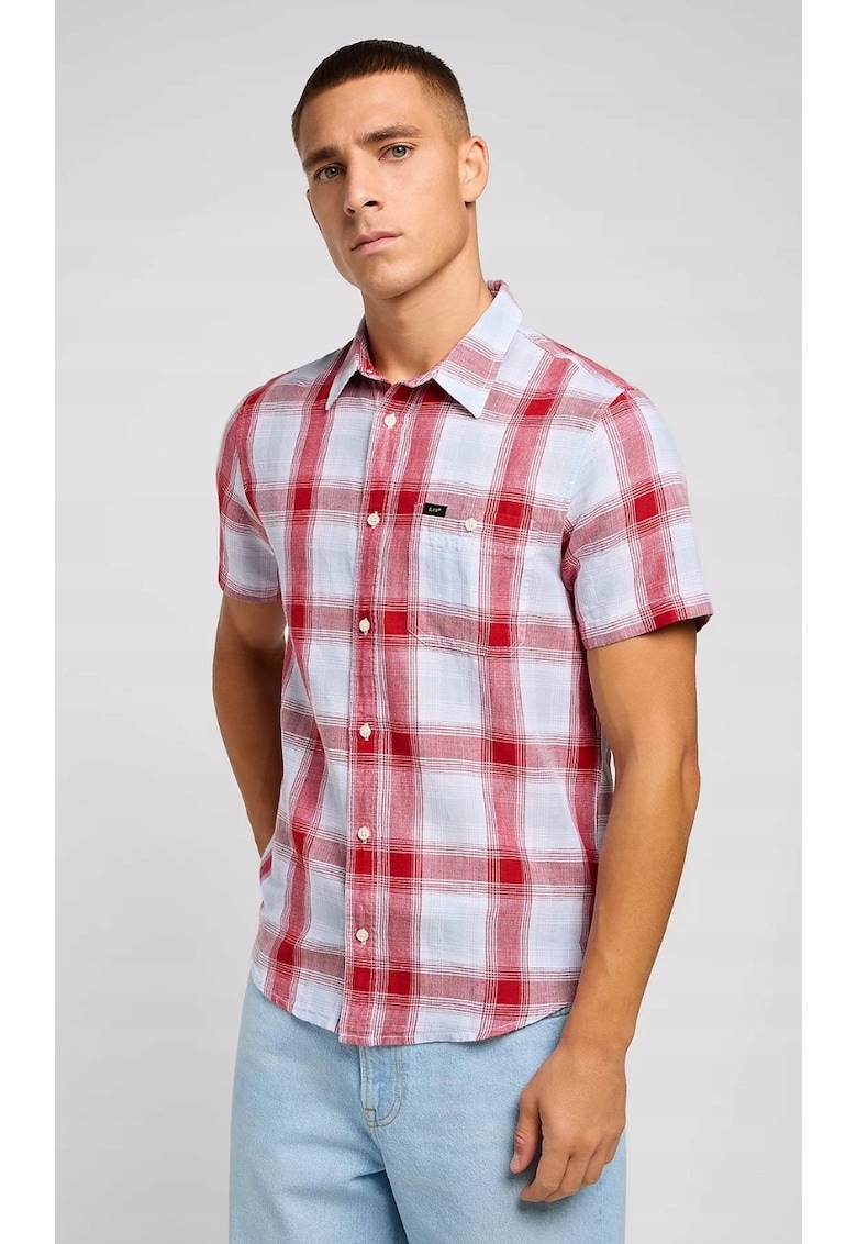Camasa barbati -  model Leesure - regular fit - bej roscat - bumbac - maneca scurta -