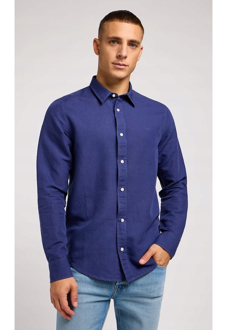 Camasa  in cu broderie logo - Albastru
