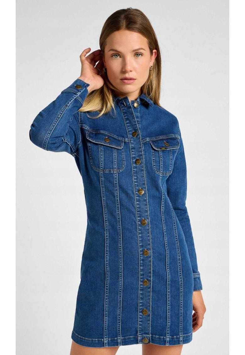 Rochie  FOREVERFIT RIDER DRESS - denim - albastru - bumbac - talie medie -