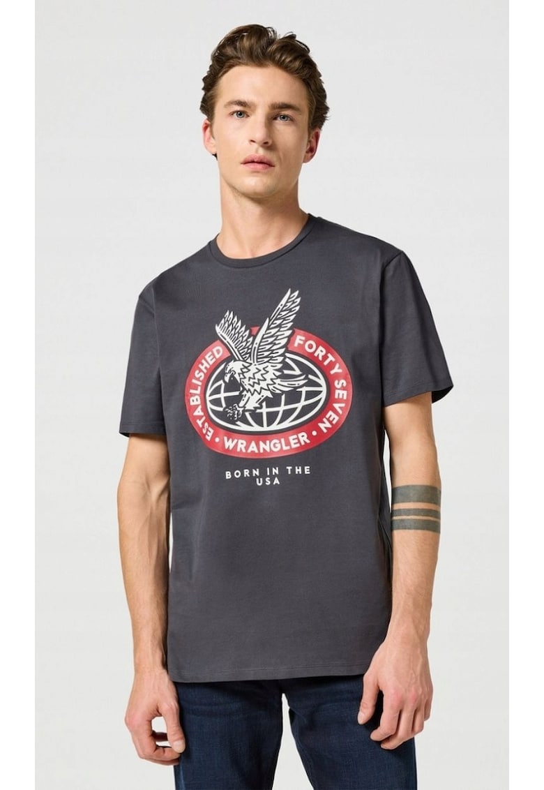 Tricou barbati -  Americana Tee - negru - bumbac - maneca scurta