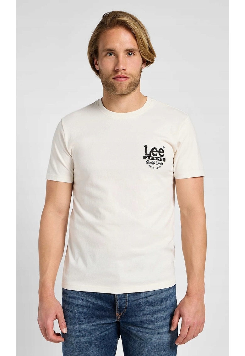 Tricou barbati -  WORKING WEST - supradimensionat - alb - bumbac