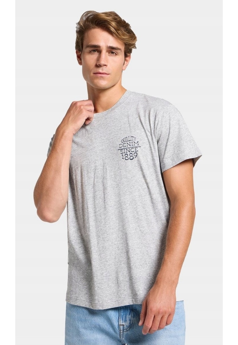Tricou barbati -  supradimensionat - gri - bumbac