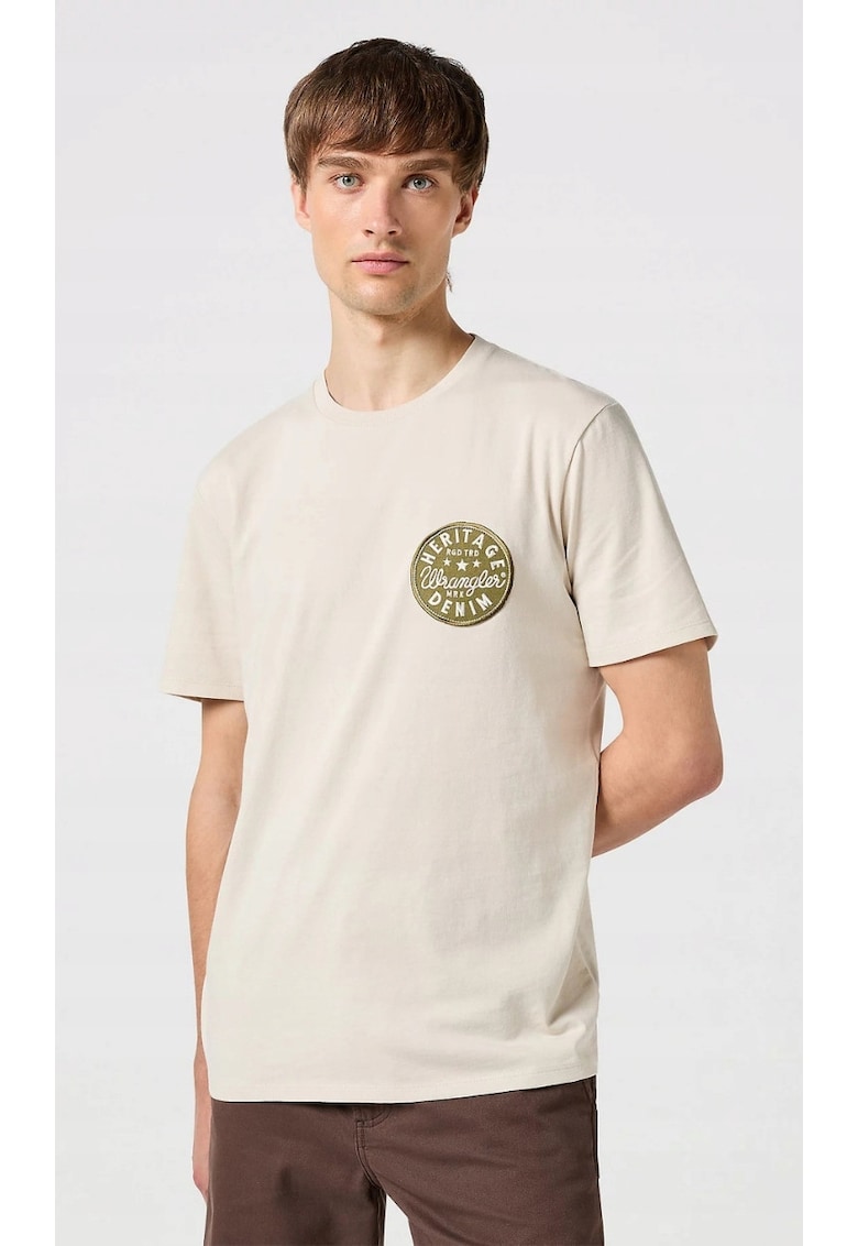 Tricou barbati -  Graphic Tee - regular fit - bej - bumbac -