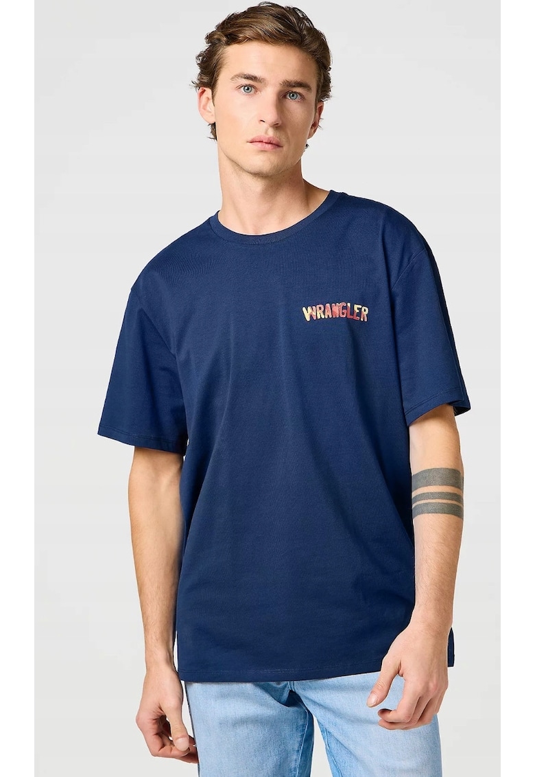 Tricou barbati -  BIG GRAPHIC TEE - bumbac - albastru - maneca scurta
