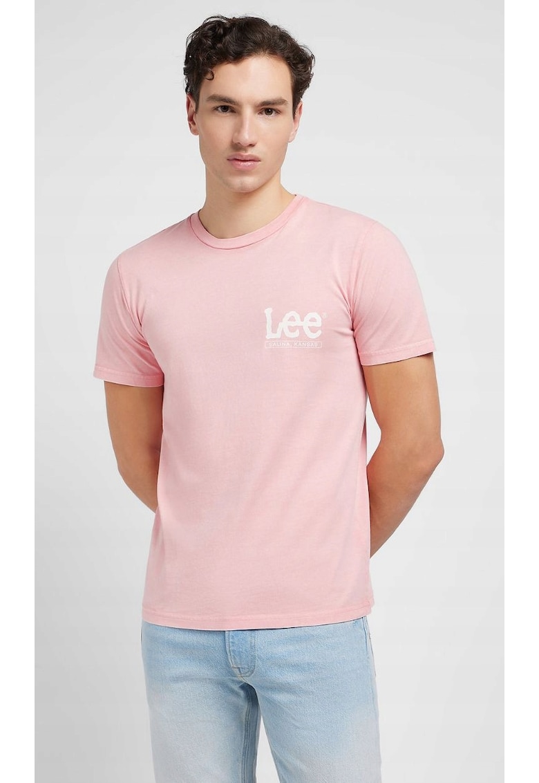 Tricou barbati -  Cassie - bumbac - roz - maneca scurta