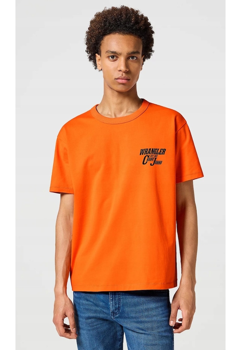 Tricou barbati -  Casey Jones Graphic Tee - portocaliu - bumbac - maneca scurta - croiala supradimensionata