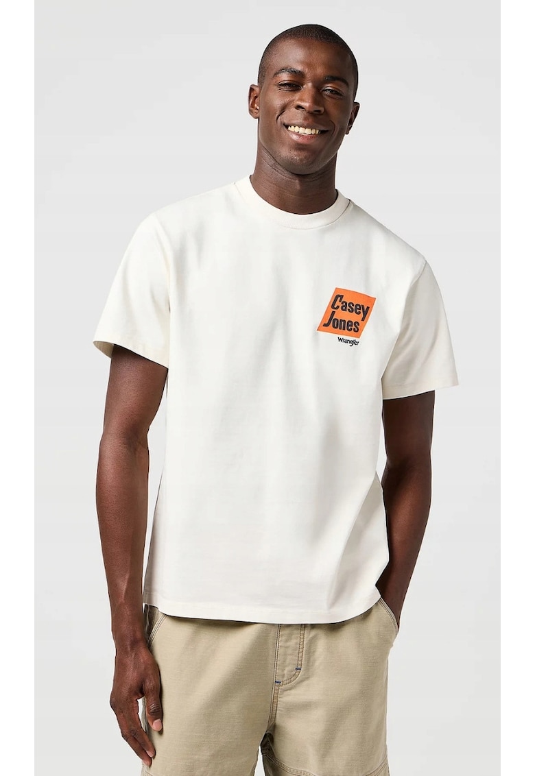 Tricou barbati -  CASEY JONES GRAPHIC TEE - supradimensionat - alb - bumbac