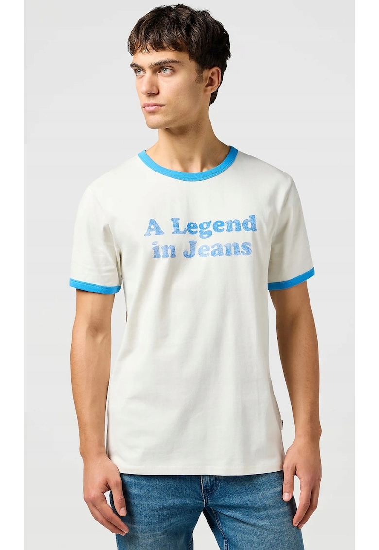 Tricou barbati -  RINGER TEE - alb - bumbac - maneca scurta - regular fit