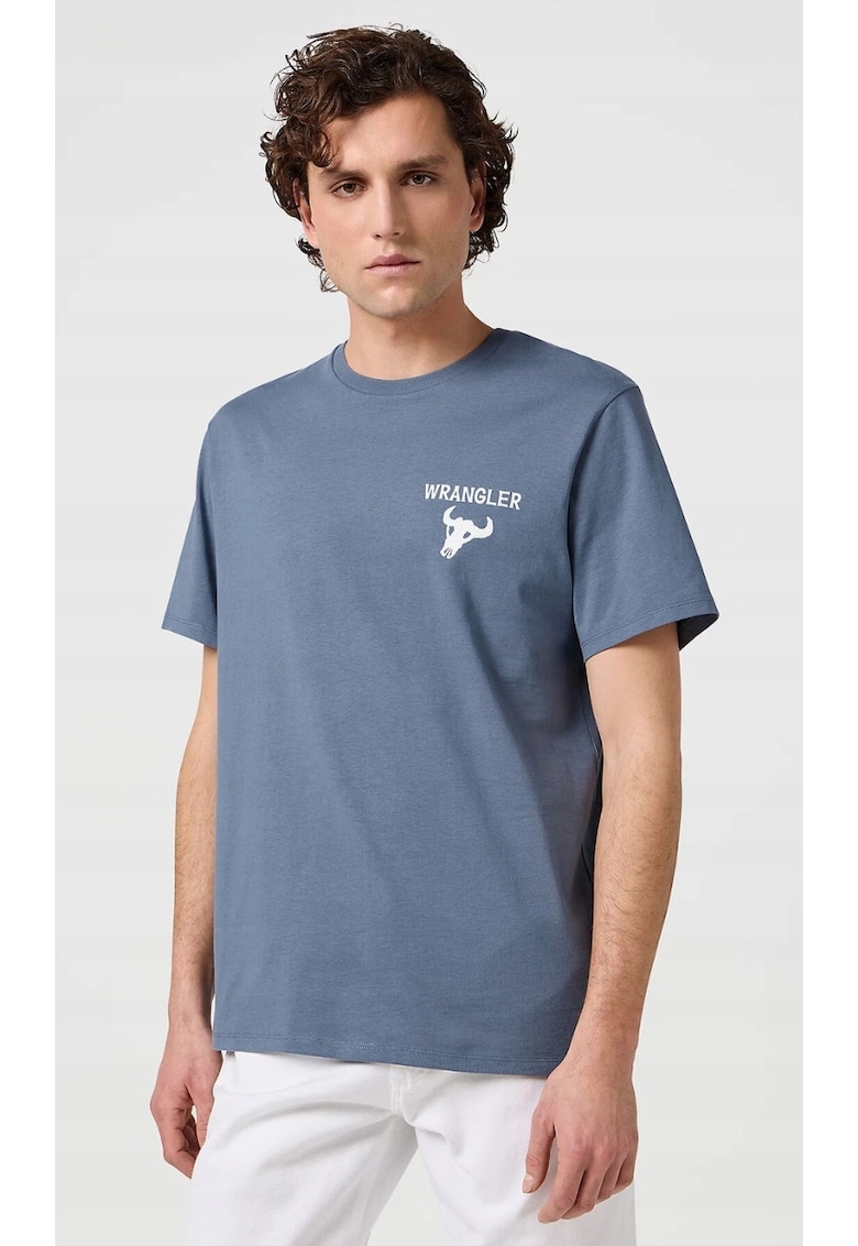 Tricou de barbati -  GRAPHIC TEE - bumbac - albastru - maneca scurta