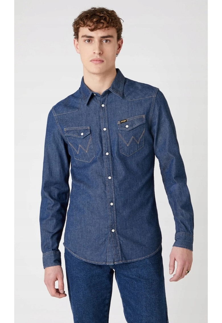 Camasa barbati -  Dark Stone - slim fit - albastru - bumbac -