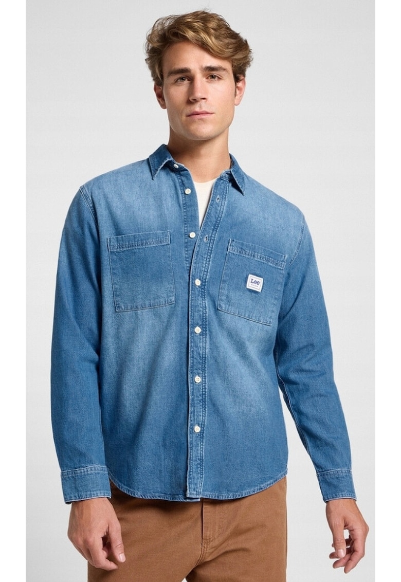Camasa barbati -  WORKWEAR SHIRT 2.0 - supradimensionata - albastra - bumbac