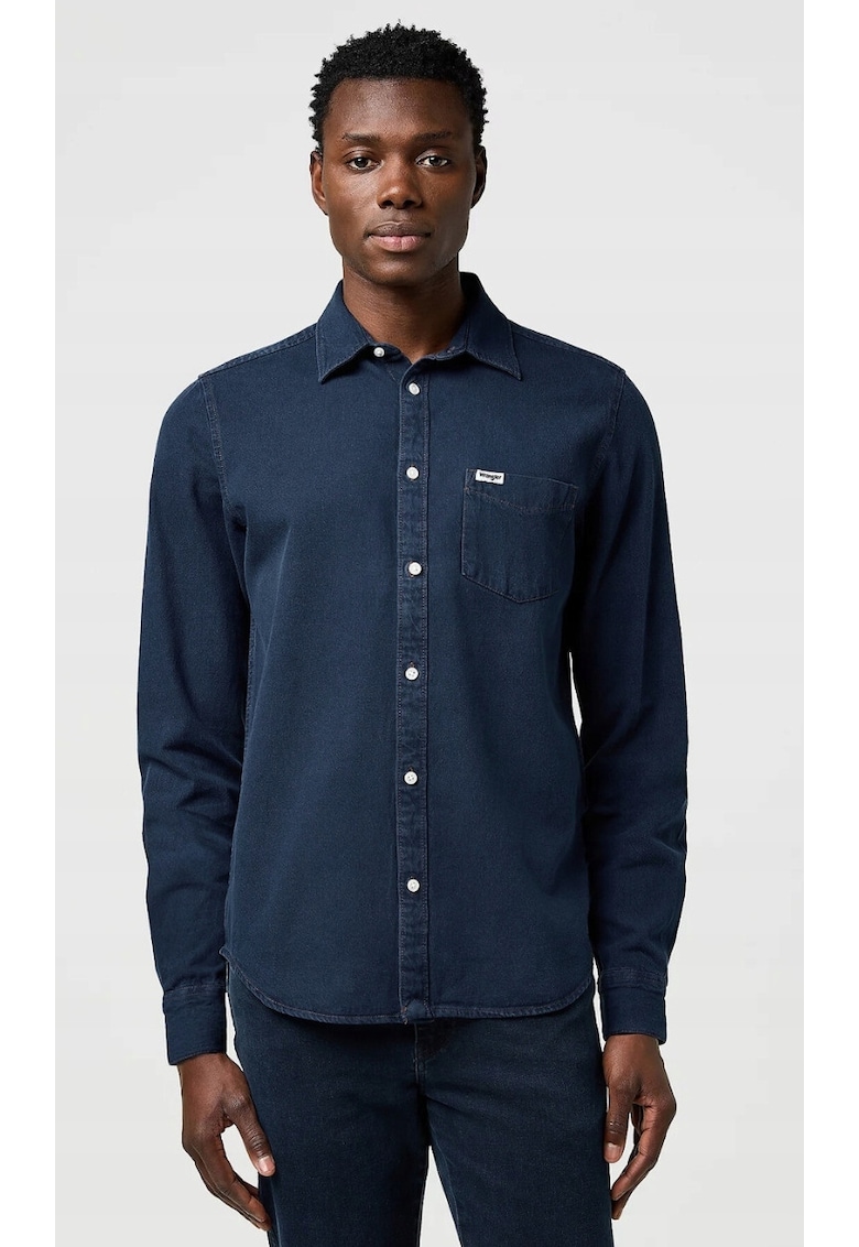 Camasa barbati -  denim - albastru - bumbac - maneca scurta