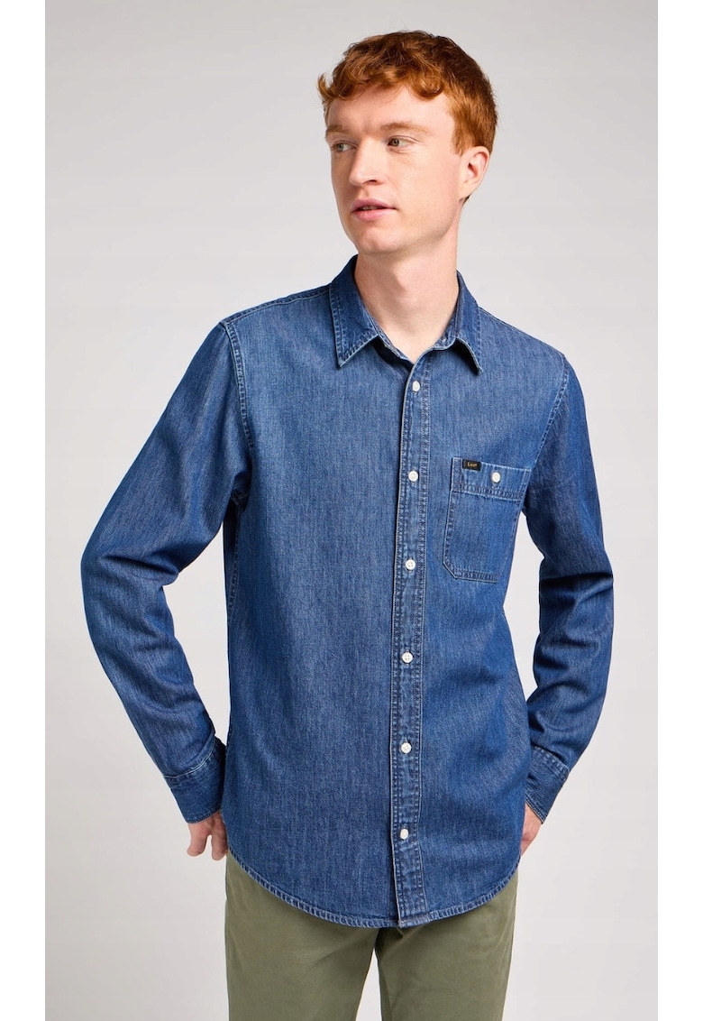 Camasa barbati -  bluza din denim - regular fit - albastru - bumbac