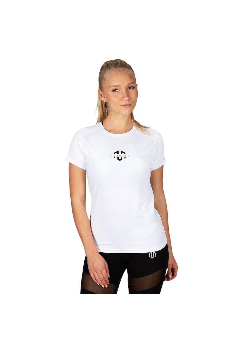 Tricou pentru fitness cu detaliu logo Premium Basic -