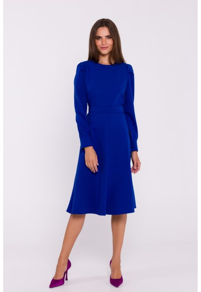 Rochie cu maneci lungi si curea in talie -