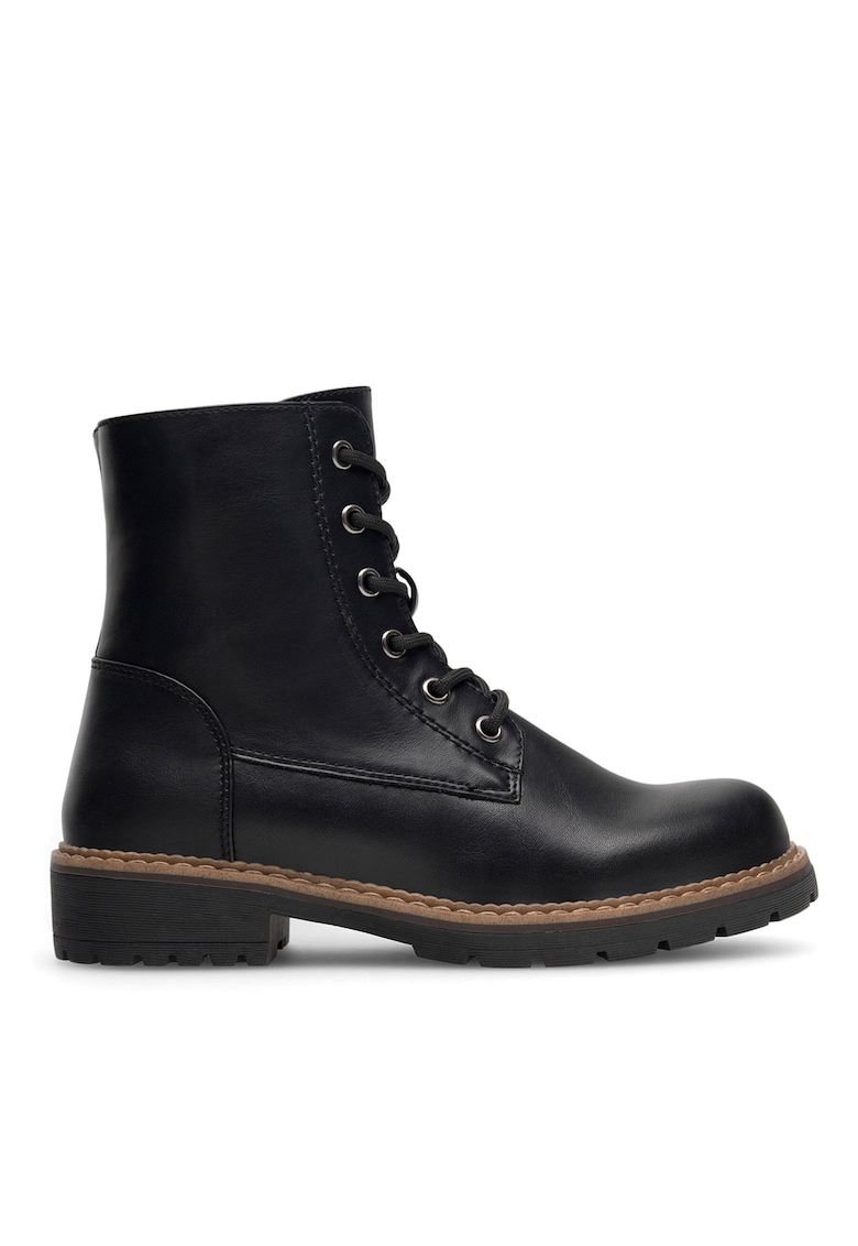 Ghete dama  piele ecologica - negru - model scurt