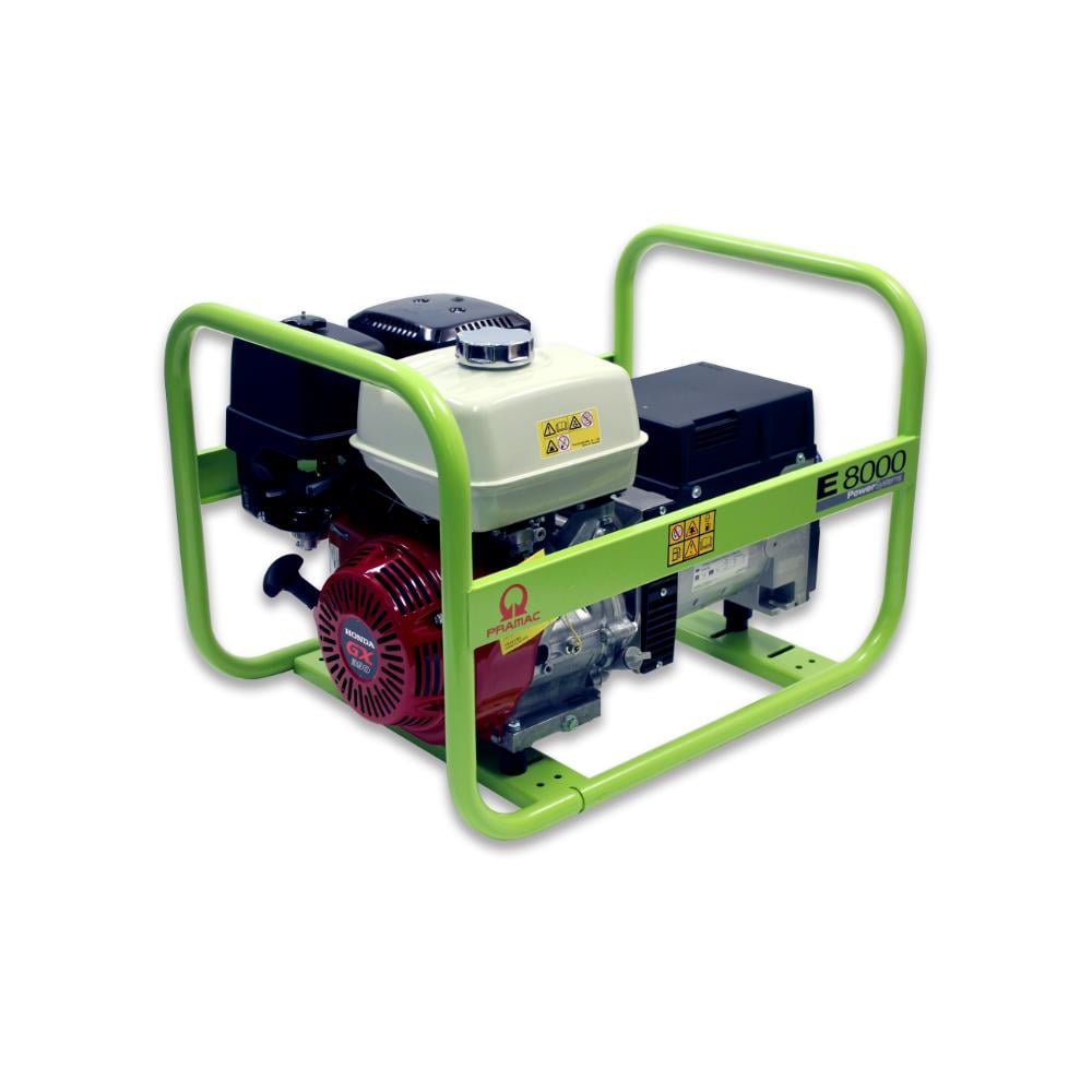 Generator monofazic Pramac E8000 cu motor Honda GX390, 230 V, 50 Hz, 5,5 kW, capacitate rezervor 6,1 l