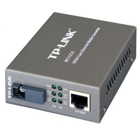 Oferte la Media convertor Convertor TP-LINK MC112CS, RJ45 10/100M la fibra SC single-mode 100M, Full-duplex, 20 Km
