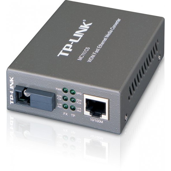 Oferte la Media convertor Convertor TP-LINK MC111CS, RJ45 10/100M la fibra SC single-mode 100M, Full-duplex, 20Km