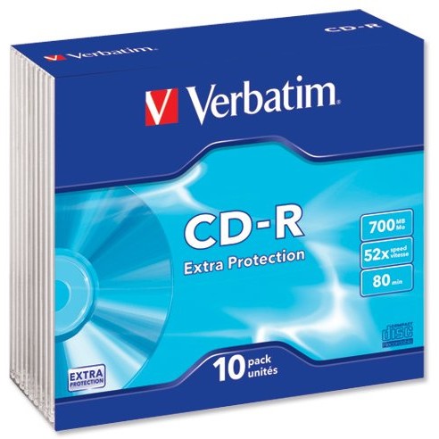Oferte la CD-R Verbatim 10 bucati, 52x, 700MB