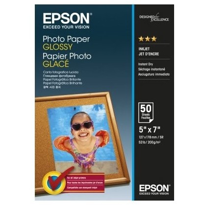 Hartie foto Glossy C13S042545, 5 x 7 inch, 50 coli, 200g/m2